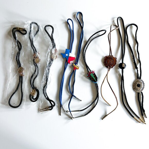 Vintage 90s Y2K Costume Bolo Tie Lot of 9 Southwestern Native American Western - Picture 1 of 7